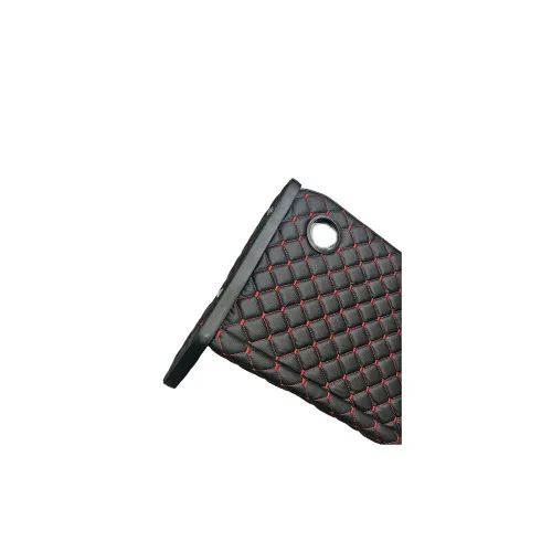 Masa de bord cu 2 suporti pentru pahare ,piele ecologica culoare Negru cusatura Rosie compatibila Mercedes Sprinter W905 2001-2006 — imaginea 3