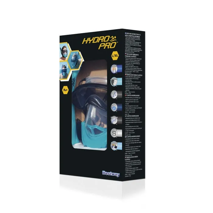 Masca de scufundare, Hydro Pro Bestway 24058, marime L/XL, silicon + ABS, albastru + negru — imaginea 6