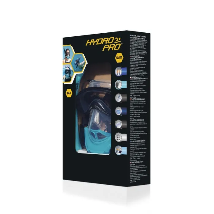Masca de scufundare, Hydro Pro Bestway 24060, marime S/M, silicon + ABS, albastru + negru — imaginea 2