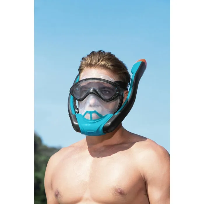 Masca de scufundare, Hydro Pro Bestway 24060, marime S/M, silicon + ABS, albastru + negru — imaginea 5