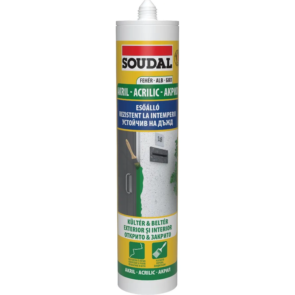 Mastic acril Soudal, pentru fatade, alb, 280 ml