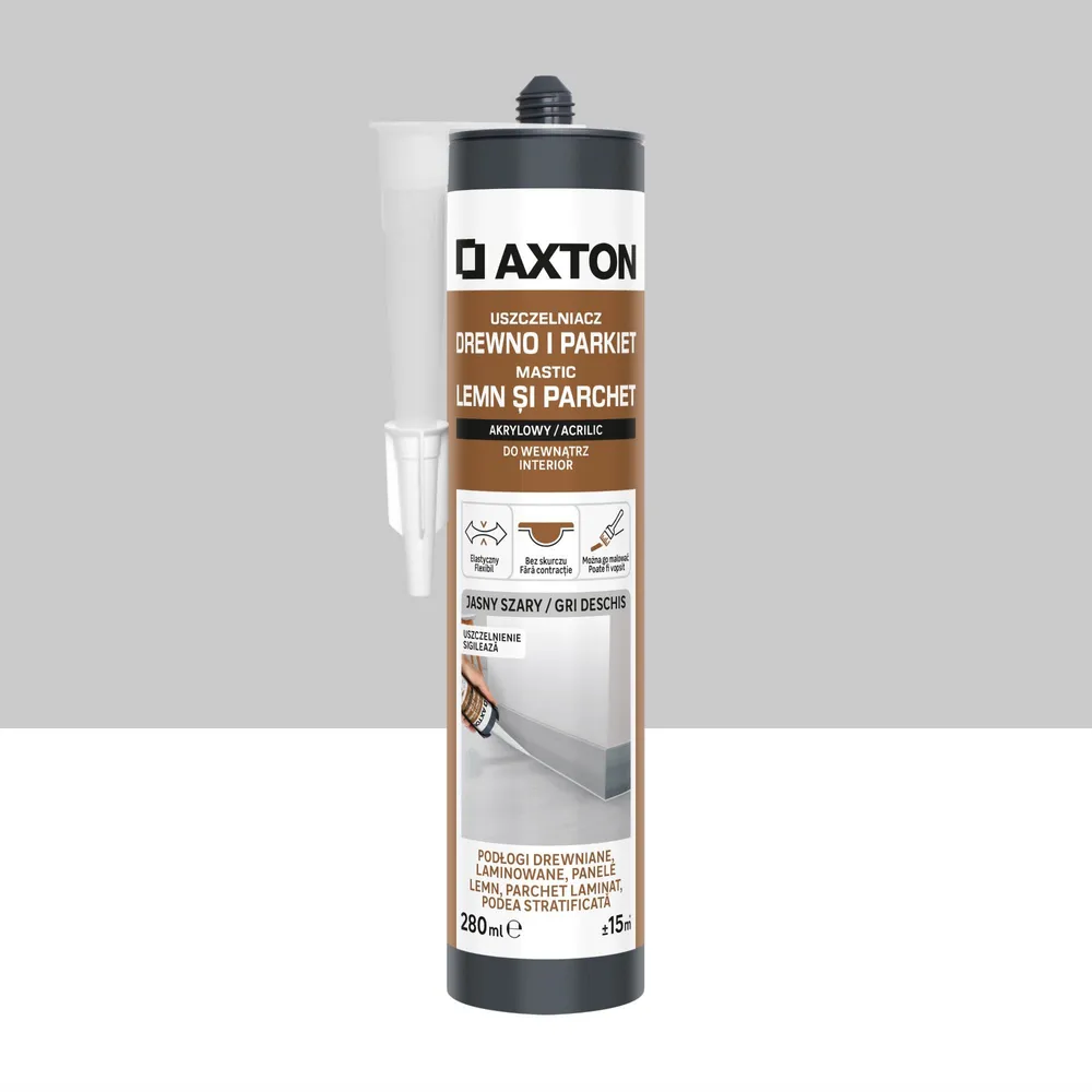 Mastic Axton, pentru lemn si parchet, gri deschis, 280 ml