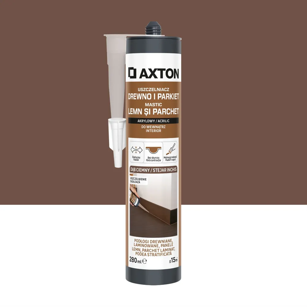 Mastic Axton, pentru lemn si parchet, stejar inchis, 280 ml