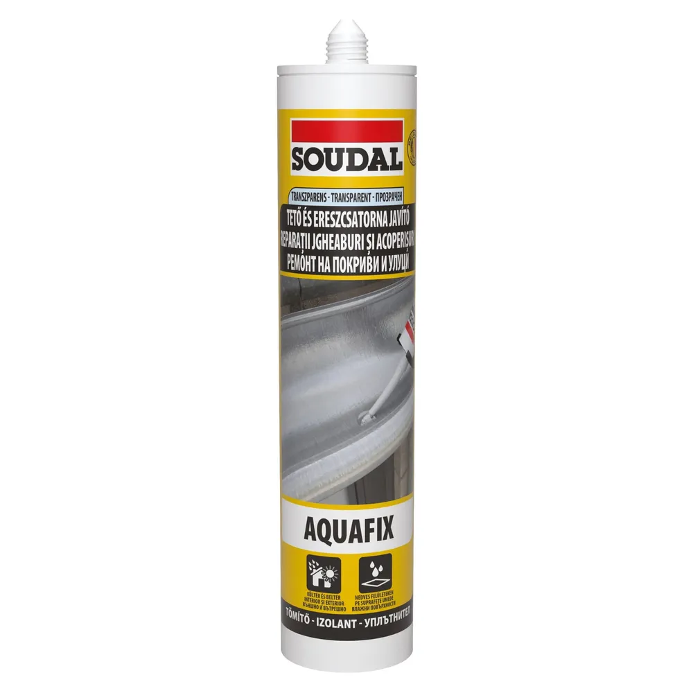 Mastic pentru izolari acoperis Aquafix Soudal, transparent, 280 ml