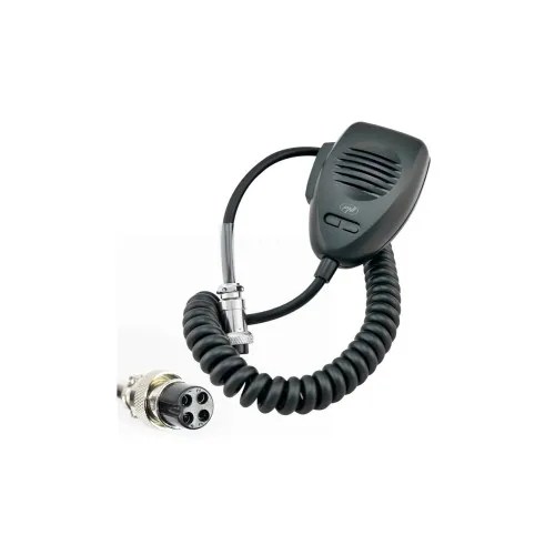 Microfon statie PNI CDS04, 4 pini, compatibil Midland / Albrecht / President / Intek, cablu 1.2 m, negru — imaginea 2