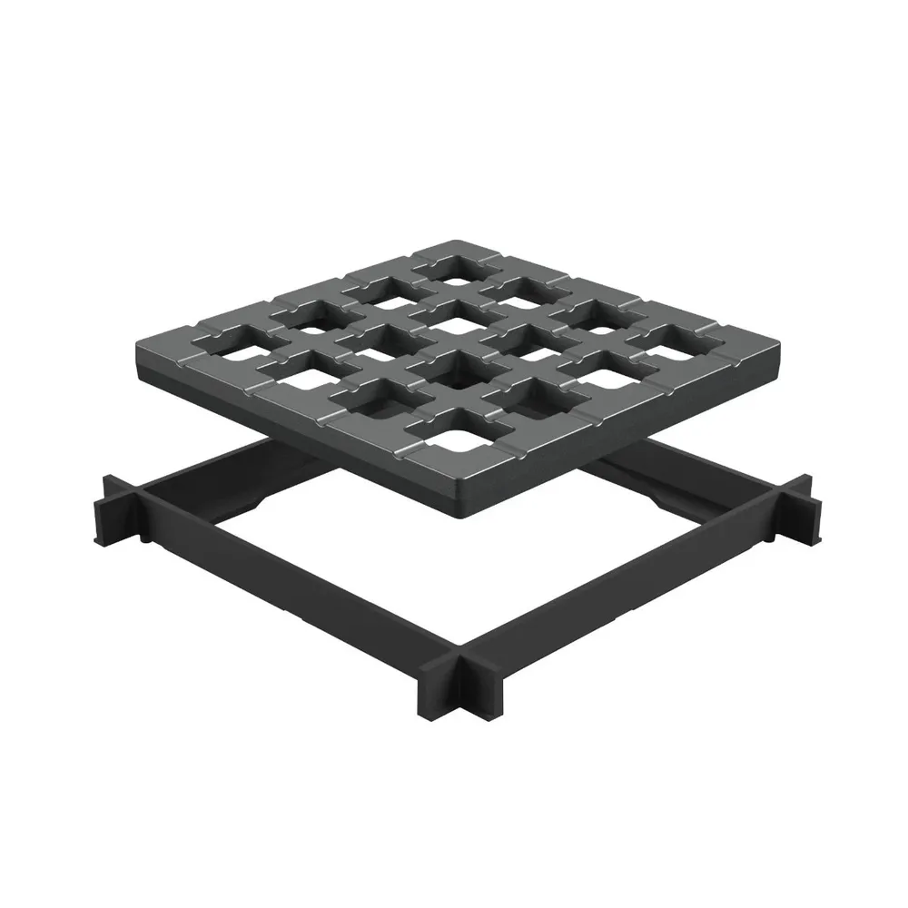 Minigratar cu rama pentru camin, Axhell, fonta, B125, 142 x 142 mm