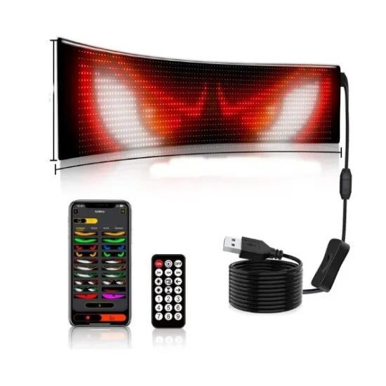 Modul panou flexibil LED, display RGB, USB 5V, 10x35cm, set