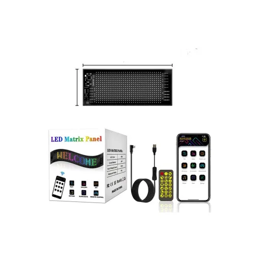 Modul panou flexibil ochi camion devil eye publicitar,display RGB ,control aplicatie, USB 5V 10x35cm — imaginea 2