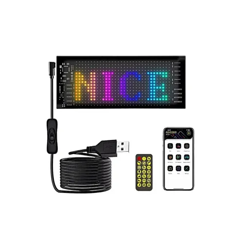 Modul panou flexibil publicitar,display RGB ,control aplicatie, USB 5V 10x35cm