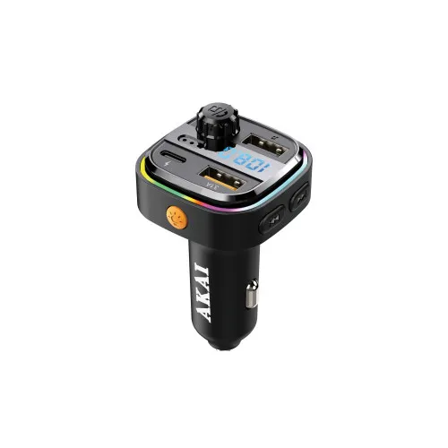 Modulator FM Akai FMT-26BT Bluetooth 5.3 USB Type-C cu Hands-Free si functie incarcare