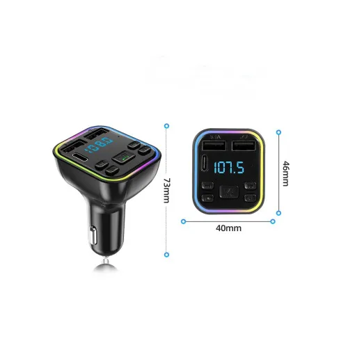 Modulator FM auto Bluetooth 5.0 Type-C dual USB 3.1A incarcare rapida RGB afisaj LED — imaginea 5