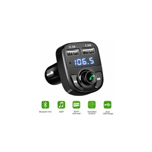 Modulator FM auto X8 Bluetooth A2DP 2USB kit maini libere TF MP3 FLAC MIV — imaginea 3
