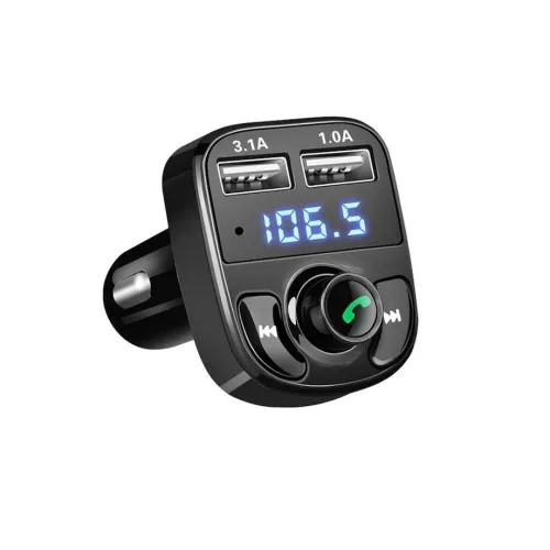 Modulator FM auto X8 Bluetooth A2DP 2USB kit maini libere TF MP3 FLAC MIV — imaginea 2