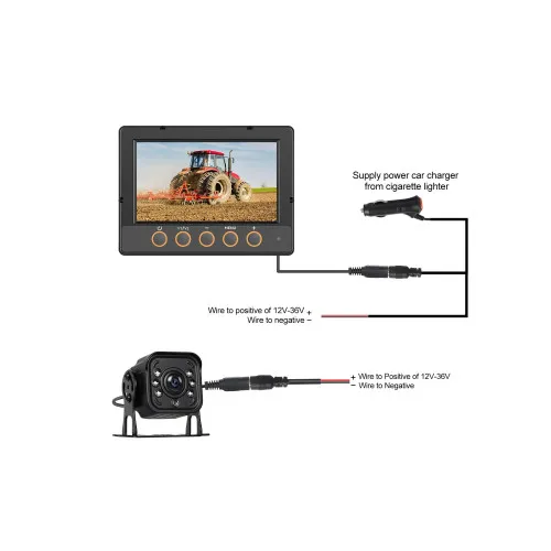 Monitor auto digital wireless 7 inch cu camera marsarier waterproof DC12V 36V — imaginea 2