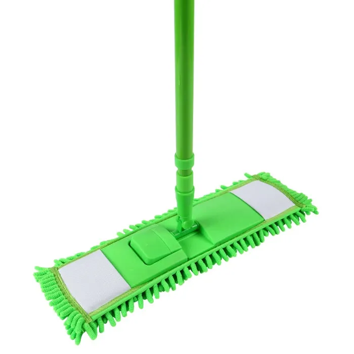 Mop plat franjuri + coada telescopica + suport din plastic, 96 x 13 x 7.5 cm, diverse culori
