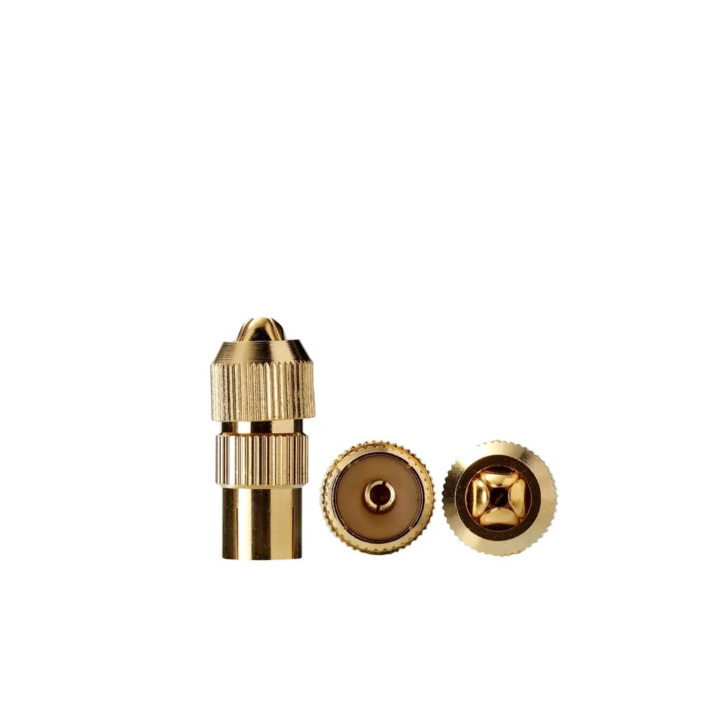 Mufa pentru cablu TV Lexman, coaxial, 9.52 mm, mama, metal, aurie