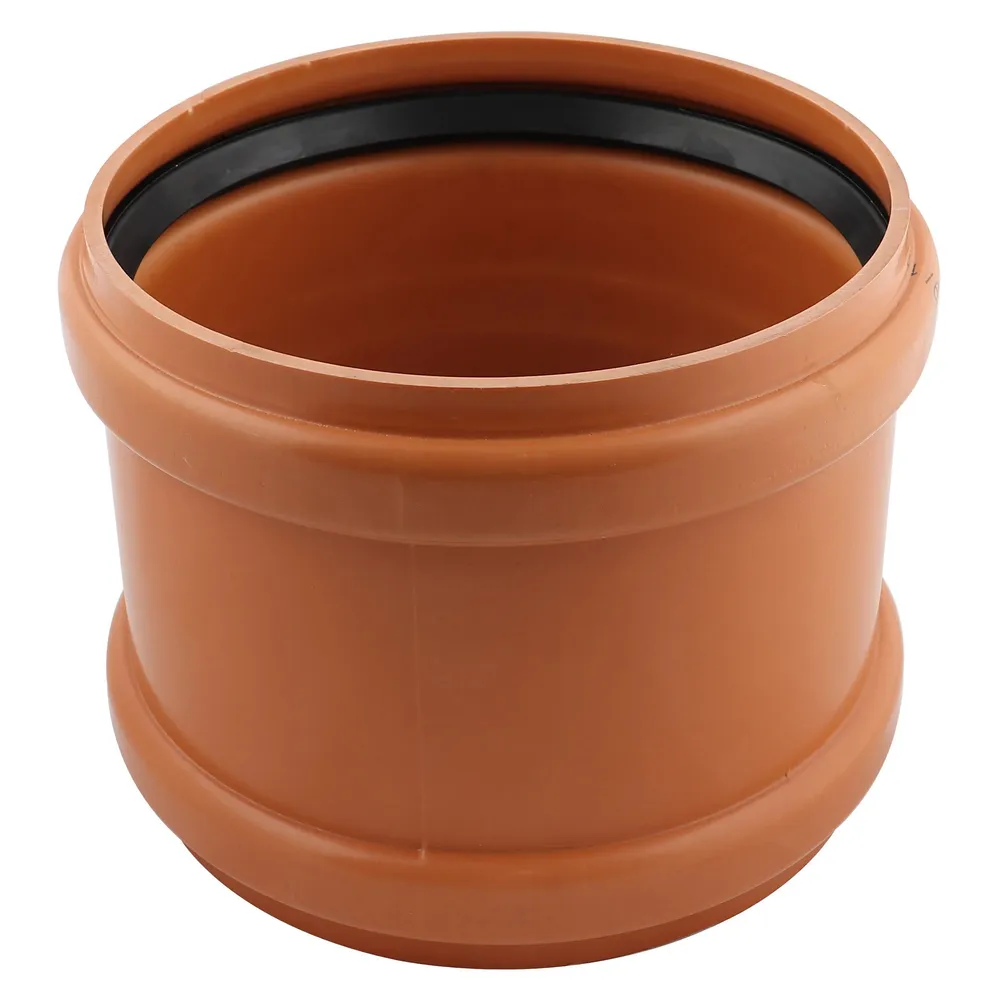 Mufa PVC, cu inel, D 110 mm, pentru imbinare tevi, portocaliu
