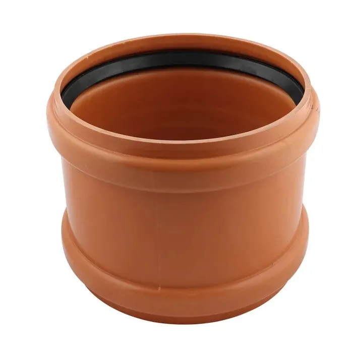 Mufa PVC, cu inel, D 125 mm, pentru imbinare tevi, portocaliu
