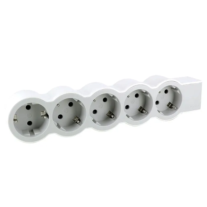 Multipriza electrica fara cablu Legrand RevOlution 5 prize, alb/gri