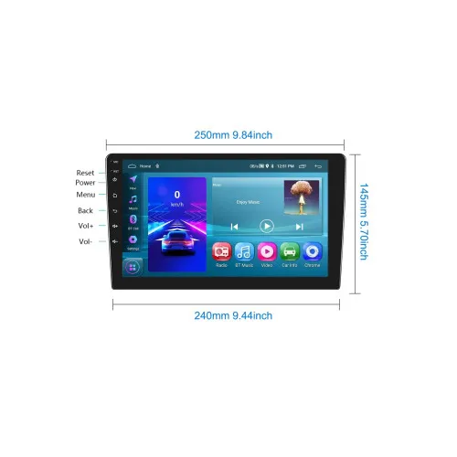 Navigatie Android 1DIN 9 inch 2GB 64GB CarPlay Android Auto GPS WIFI FM RDS — imaginea 2