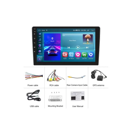Navigatie Android 1DIN 9 inch 2GB 64GB CarPlay Android Auto GPS WIFI FM RDS — imaginea 5