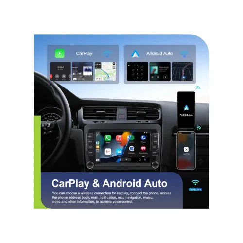 Navigatie Android 7 inch 4GB+64GB CarPlay Android Auto GPS WIFI compatibila Volkswagen Seat Skoda — imaginea 6