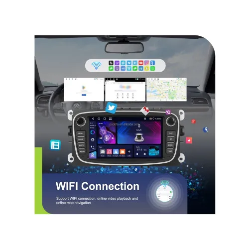 Navigatie Android 7 inch 4GB+64GB CarPlay Android Auto GPS WiFi FM RDS compatibila Ford — imaginea 6