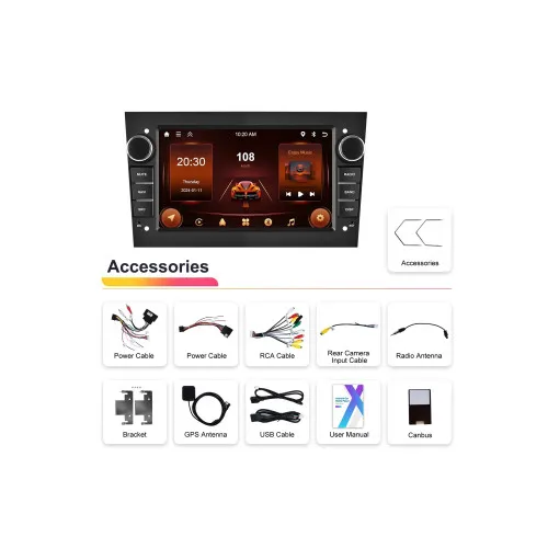 Navigatie Android 7 inch compatibila Opel 2GB 64GB CarPlay Android Auto GPS WiFi — imaginea 3