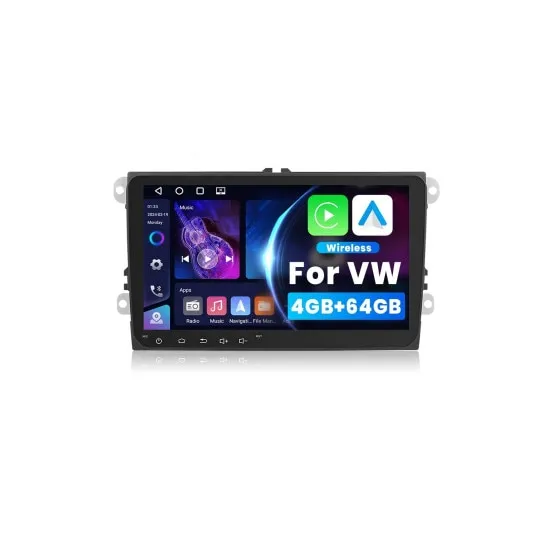 Navigatie Android 9 inch, 4GB RAM, 64GB, GPS, Bluetooth, pentru Volkswagen