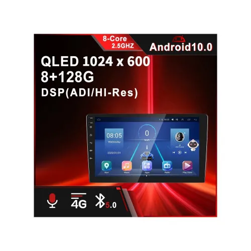 Navigatie Android auto 9 inch 8GB RAM 128GB QLED DSP CarPlay Android Auto 4G GPS — imaginea 2
