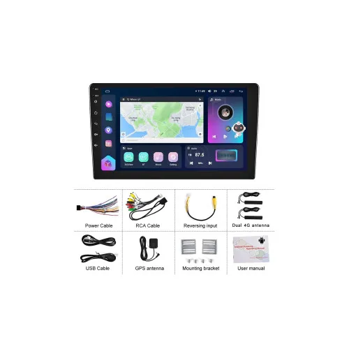 Navigatie Android auto 9 inch 8GB RAM 128GB QLED DSP CarPlay Android Auto 4G GPS — imaginea 3