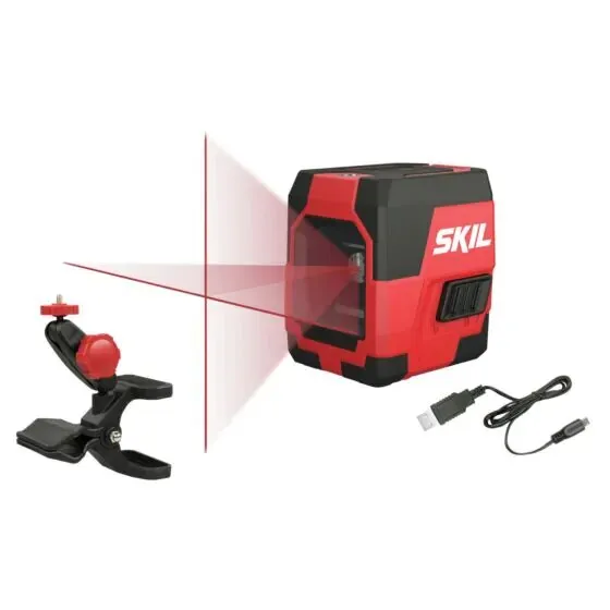 Nivela cu laser, cu linii in cruce, lumina rosie, Skil MT1E1910AA, cu autonivelare, 15 m