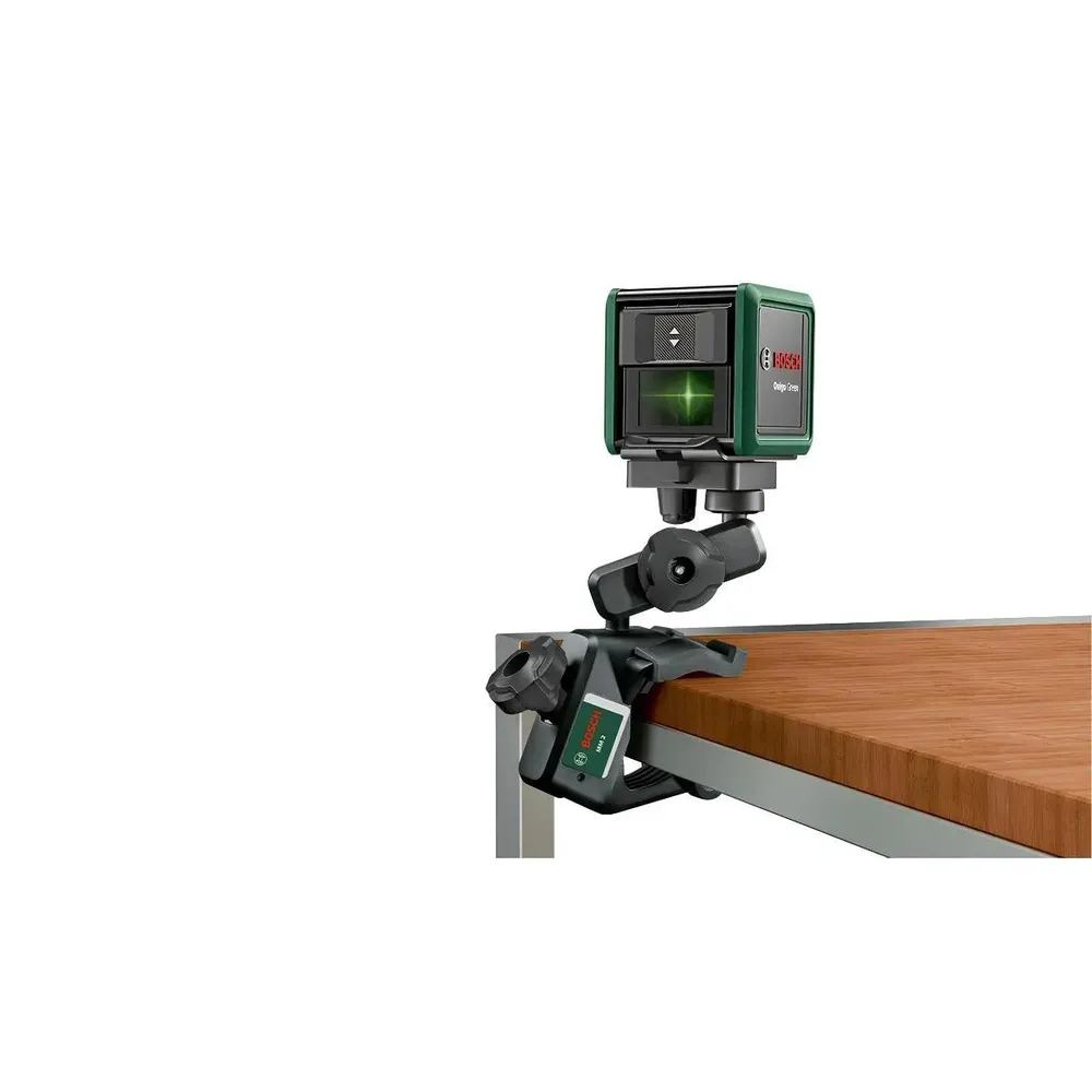 Nivela cu laser, cu linii in cruce, lumina verde, Bosch Quigo Green Gen2, cu autonivelare, 12 m, cu adaptor