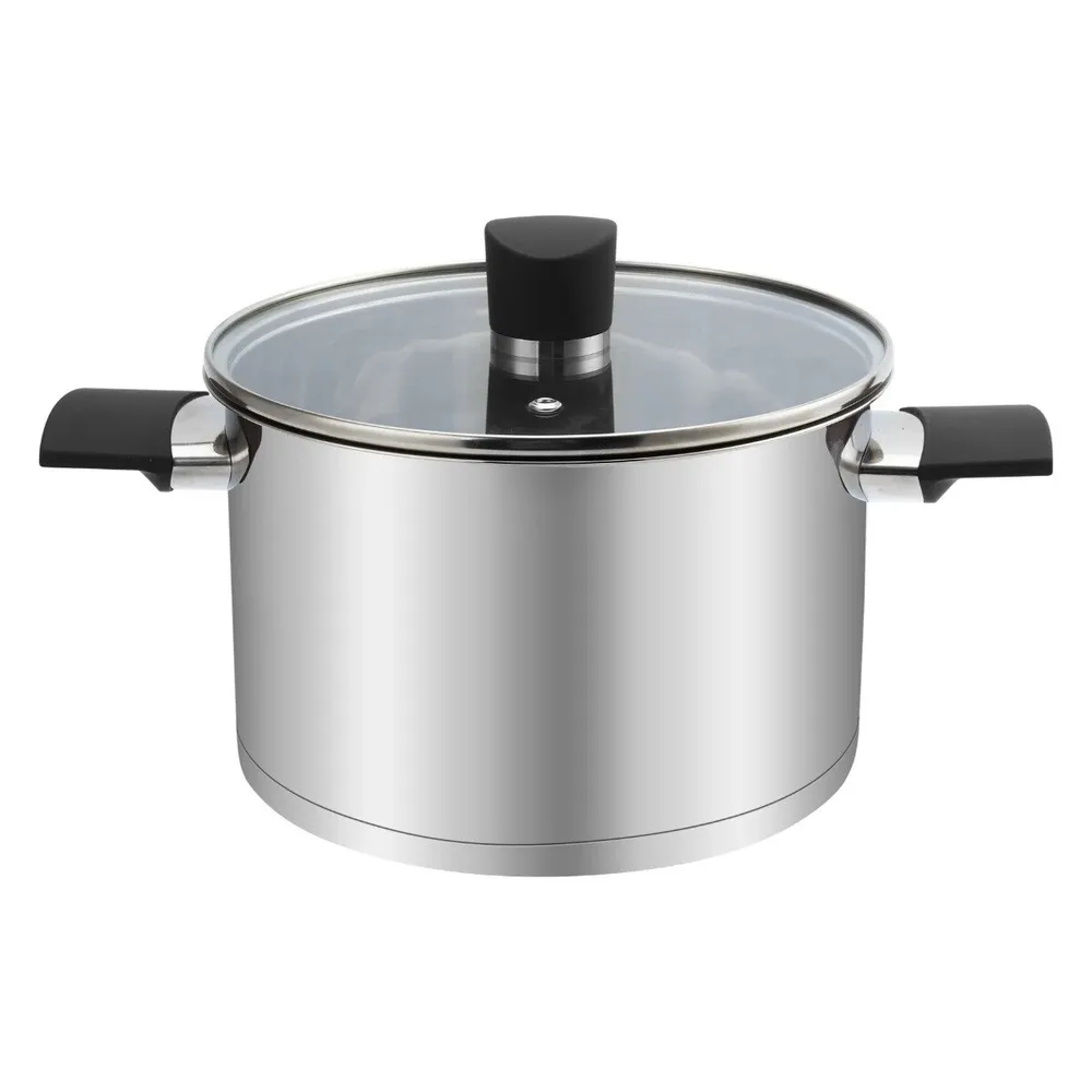 Oala G108-2, cu capac, inox, 6.5 l, 24 cm