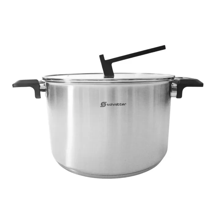 Oala inox Schmitter Premium, cu capac, baza 5 straturi, 8 l, 26 cm
