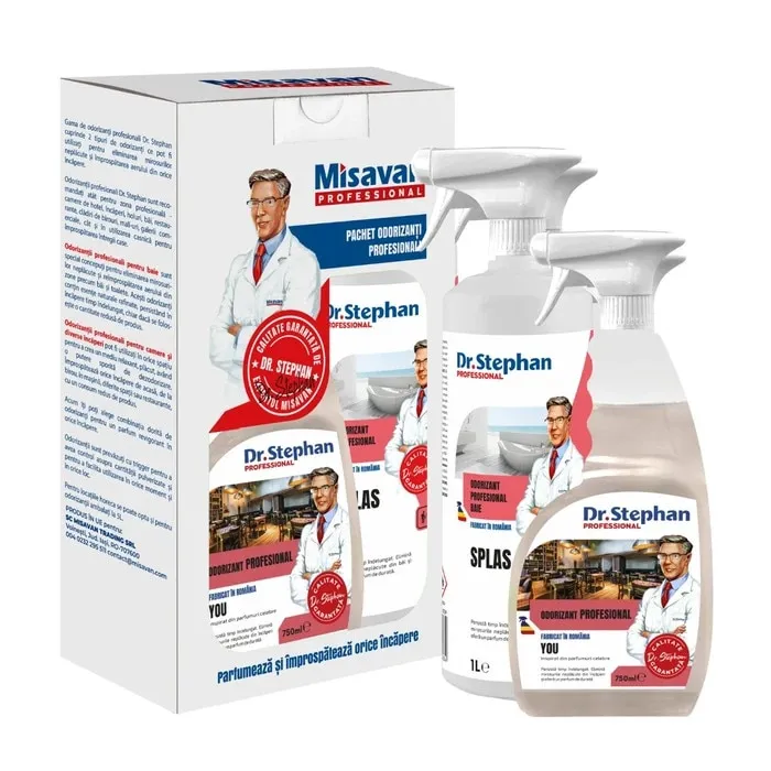 Odorizant baie profesional Dr. Stephan Splas spray 1L + odorizant camera profesional Dr. Stephan You spray 750 ml