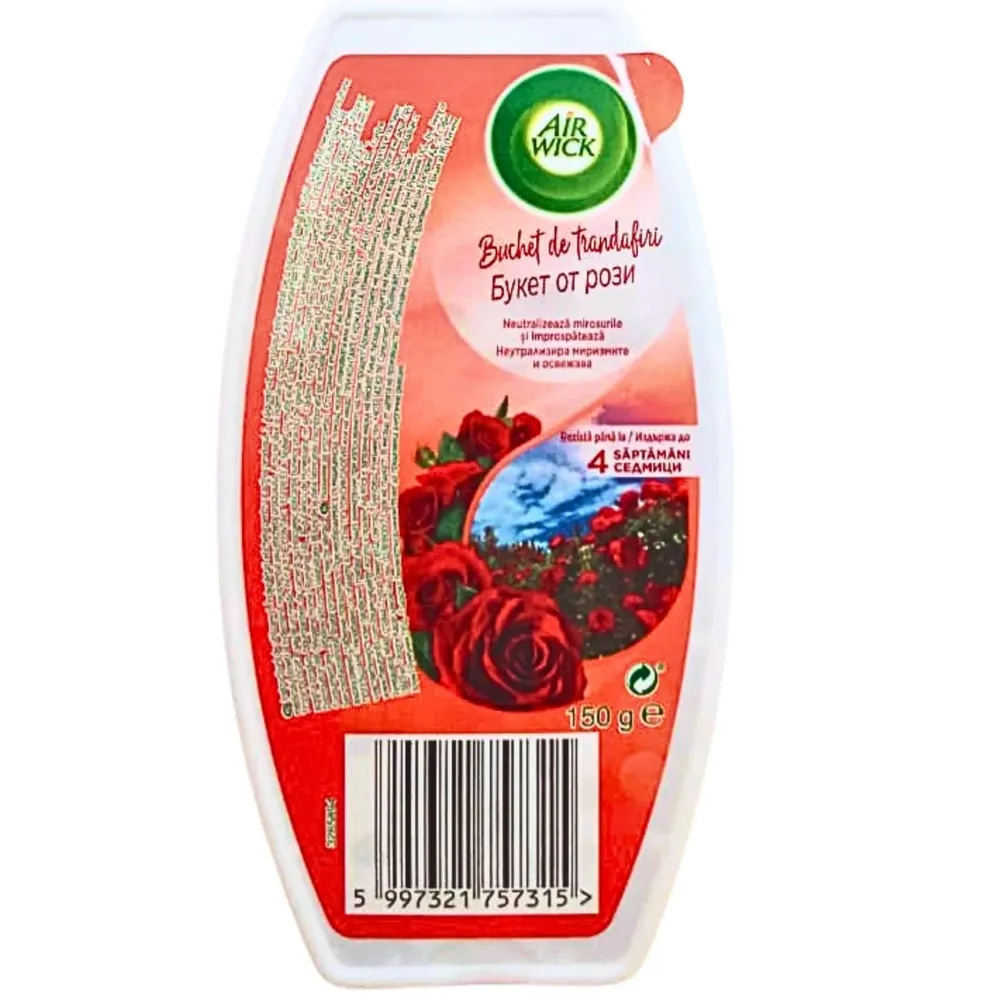 Odorizant camera Air Wick, gel, trandafir, 150 g