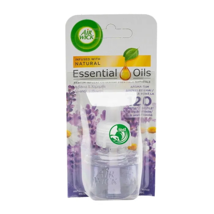 Odorizant camera Air Wick, rezerva pentru aparat electric, lavanda si musetel, 19 ml