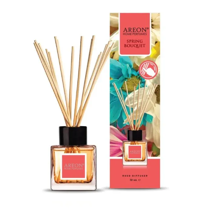 Odorizant camera cu betisoare, Areon, Spring Bouquet, iasomie + citrice + violete, 50 ml
