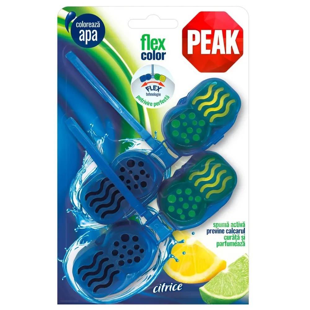 Odorizant wc Peak Flex Color, solid, citrice, 2 x 48 g