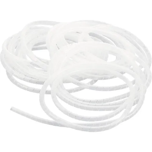 Organizator cabluri spiralat, 15mm x 10m, alb