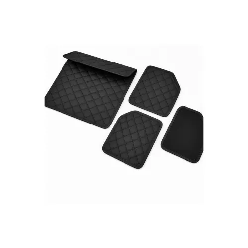 Organizator portbagaj auto Premium din piele ecologica negru cu cusatura neagra 55x30x30 cm — imaginea 4