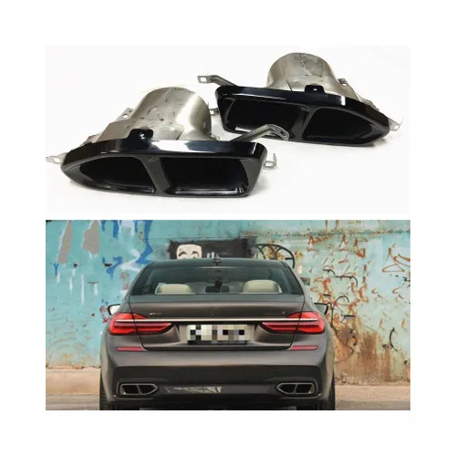 Ornament de toba compatibil BMW Seria 7 G11 G12 tip M 760i - Negru — imaginea 2