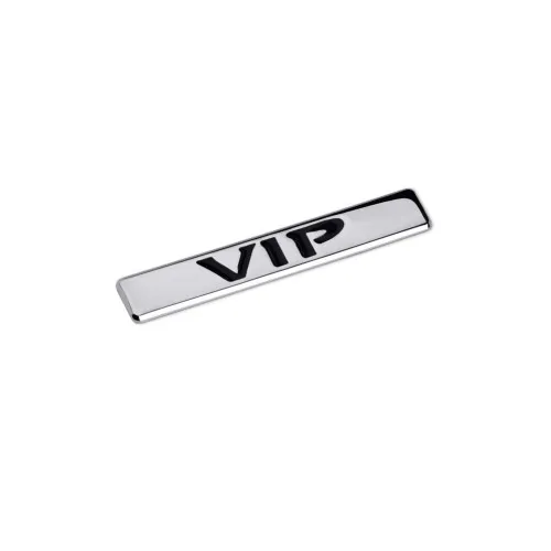Ornament metalic auto Vip cromat 9.4x1.6 cm