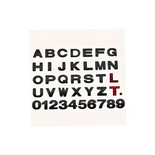 Ornament plastic auto negru mat litere si cifre 3D — imaginea 3