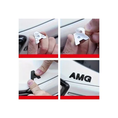 Ornament plastic auto negru mat litere si cifre 3D — imaginea 4