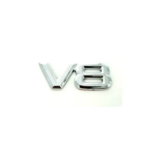 Ornament plastic auto V8 cromat