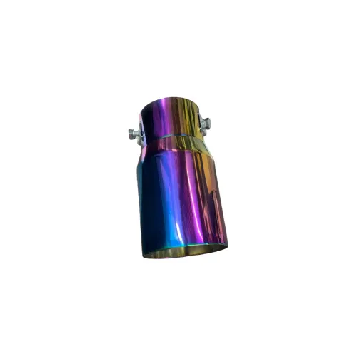 Ornament toba colorat inox universal sport tuning intrare 60mm iesire 70mm lungime — imaginea 3