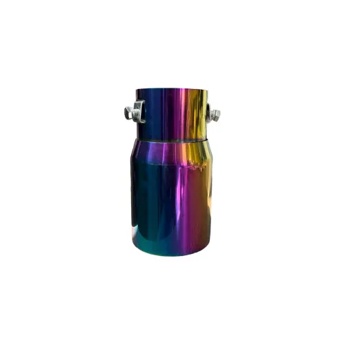 Ornament toba colorat inox universal sport tuning intrare 60mm iesire 70mm lungime — imaginea 2