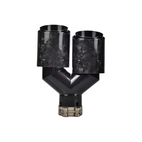 Ornament toba dublu carbon forjat intrare 63mm parte stanga sau dreapta — imaginea 2